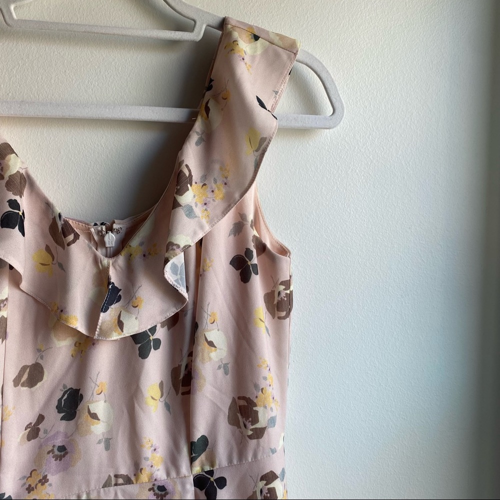 ASOS Light Pink Floral Ruffle Sleeveless Dress - Picture 3 of 10